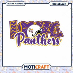Love Panthers Football PNG Design for Fans and Decor