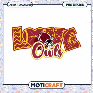 Love Owls Football PNG Design Instant Download Art