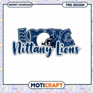 Love Nittany Lions Football PNG Design Instant Download