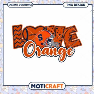 Love Orange Football Helmet PNG Design for Downloads