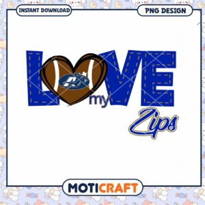 Love My Zips Football PNG Design Instant Download Art