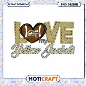 Love My Yellow Jackets Football PNG Design Download