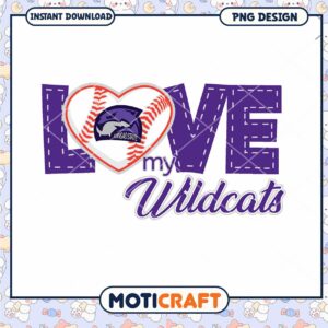 Love My Wildcats Kansas State Baseball PNG Design Download