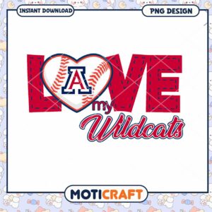 Love My Wildcats Baseball PNG Design Instant Download