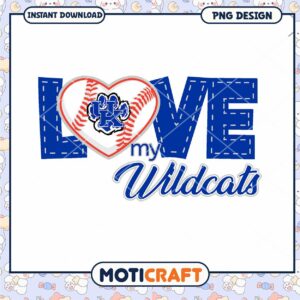 Love My Wildcats Baseball PNG Design for Fans