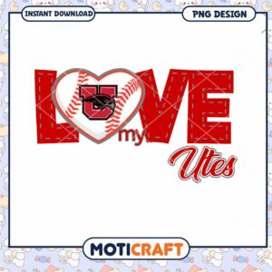 Love My Utes Baseball PNG Instant Download Design