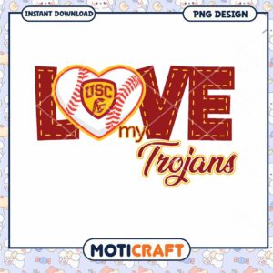 Love My Trojans Baseball PNG Design for USC Fans