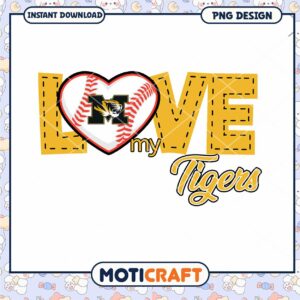 Love My Tigers Baseball PNG