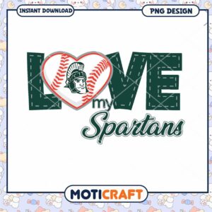 Love My Spartans Baseball PNG Design Downloadable Art