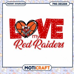 Love My Red Raiders PNG Design for Instant Download