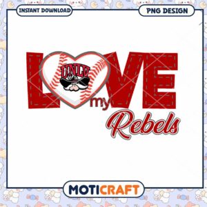 Love My Rebels Baseball PNG Design for Fans Download