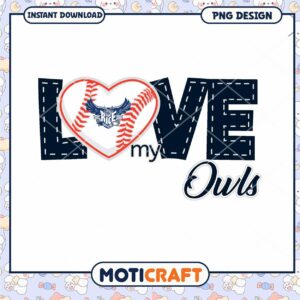 Love My Owls Baseball PNG Instant Download Design