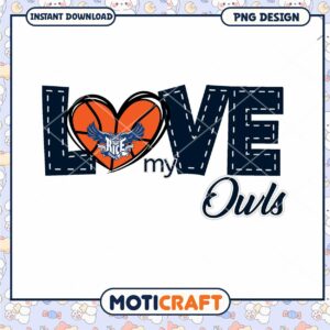 Love My Owls Basketball PNG Design for Instant Download