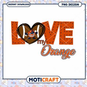 Love My Orange Football PNG Graphic for Instant Download
