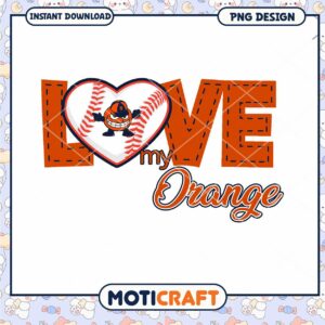 Love My Orange Baseball PNG Graphic Design Download
