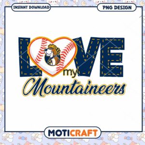 Love My Mountaineers Baseball PNG Design for Fans