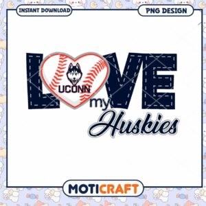 Love My Huskies Baseball PNG Design for UConn Fans