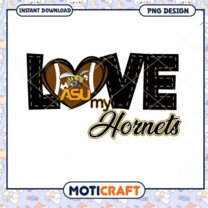 Love My Hornets Football Fan PNG Instant Download Design