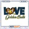 Love My Golden Bulls Football PNG Design Downloadable Art