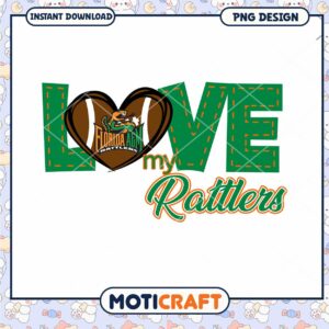 Love My Florida A&M Rattlers Football PNG Design Download