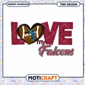 Love My Falcons Football PNG Instant Download Design