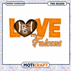 Love My Falcons BG College Spirit Design PNG Download