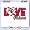 Love My Falcons Baseball PNG Design Instant Download