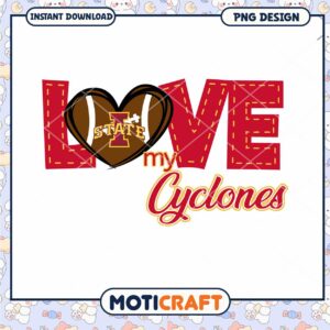 Love My Cyclones PNG Design Instant Download Artwork