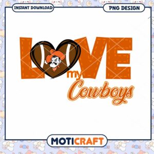 Love My Cowboys PNG Design Instant Download Art Print