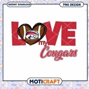 Love My Cougars Football PNG Instant Download Design Item