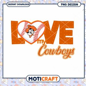 Love My Cowboys Baseball PNG Instant Download Design