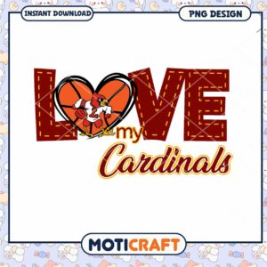 Love My Cardinals PNG Design Instant Download Gift