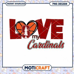 Love My Cardinals Basketball PNG Graphic Design Download