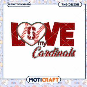 Love My Cardinals Baseball PNG