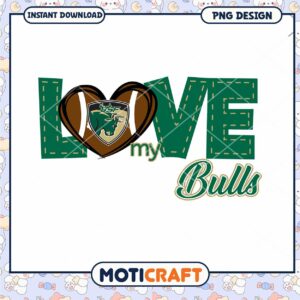 Love My Bulls USF PNG Design Instant Download Image