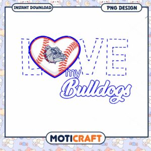 Love My Bulldogs Baseball PNG Instant Download Design