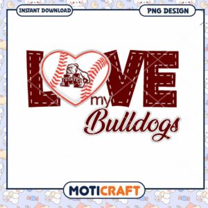 Love My Bulldogs Baseball PNG Design for Fans 45 50