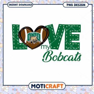 Love My Bobcats Heart PNG Design for Instant Download