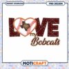 Love My Bobcats Baseball Heart PNG Design Download