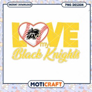 Love My Black Knights Baseball PNG Design Downloadable Art
