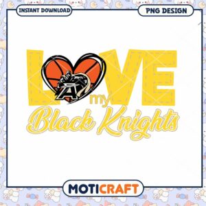 Love My Black Knights Basketball PNG Design Download