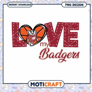 Love My Badgers Basketball PNG Design for Fans and Sports
