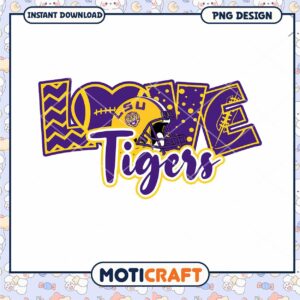 Love LSU Tigers Football PNG Design for Fans