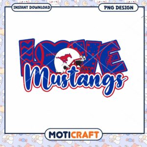 Love Mustangs Football PNG Design Instant Download Art