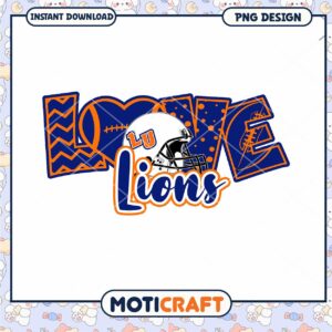 Love Lions Football PNG Design Instant Download Art