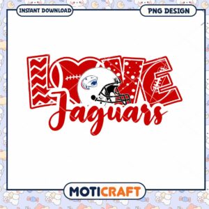 Love Jaguars Football PNG Design for Instant Download