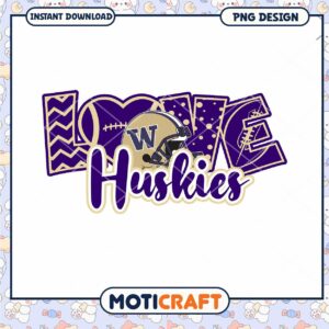 Love Huskies Football PNG Design for Fans and Crafters