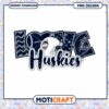 Love Huskies Football PNG Design Instant Download Art