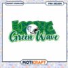 Love Green Wave Football Team PNG Design Instant Download