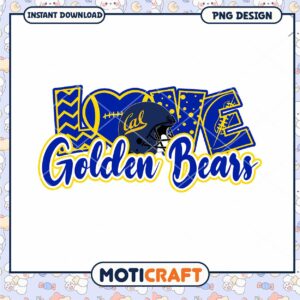 Love Golden Bears PNG Design for Football Fans Download